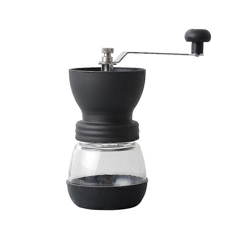 Manual Coffee Mill Grinder with Ceramic Burrs, with Stainless Steel Handle and Silicon Cove,Coffee container capacity:4.3 oz120 ml, Black