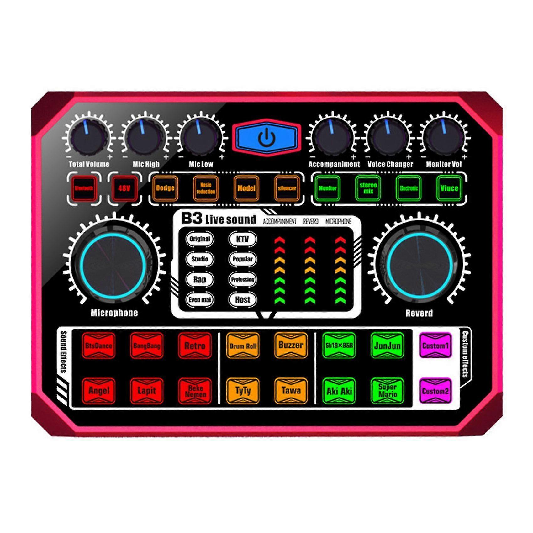 B3 بطاقة الصوت معدات البث المباشر 48V امدادات الطاقة ميكروفون كاريوكي الهاتف المحمول الكمبيوتر قه