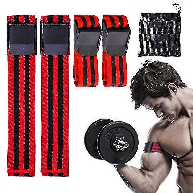 4pcs/set オクルージョントレーニングバンド血流制限バンド二頭筋トレーニングストラップ