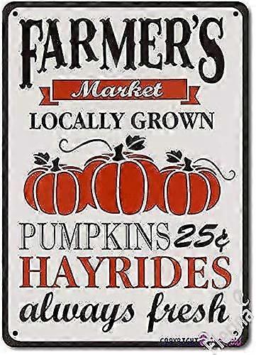 Nova Placa de Lata Retro, Placa de Abóbora, Decoração de Abóbora, Decoração de Abóbora, Placa de Metal 8x12 Polegadas 