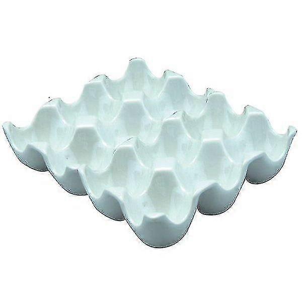 White Ceramic 12 Eggs Holder Tray Dozen Crate Storage Case Organise