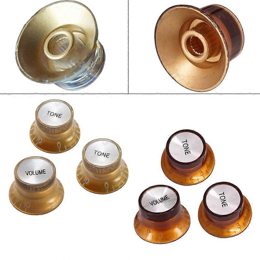 Durable Guitar Control Knobs Strat Knob 1 VOLUME 10g 2 TONE Knobs ABS Gold