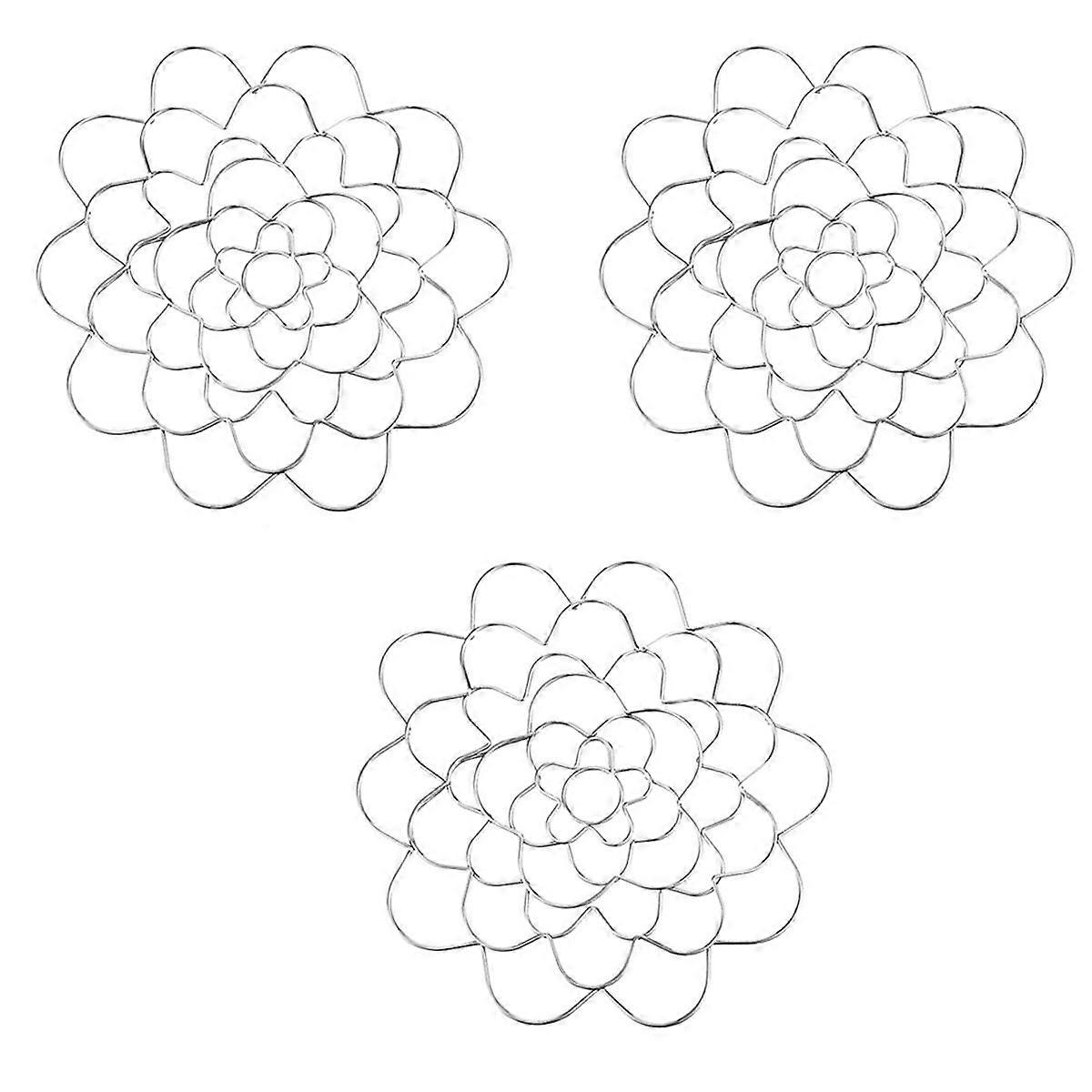 Flower Arrangement Holder 3PC Wire Flower Arranging Tool Metal Floral Insert Lid Reusable Flower Grid Arranger 5Inch