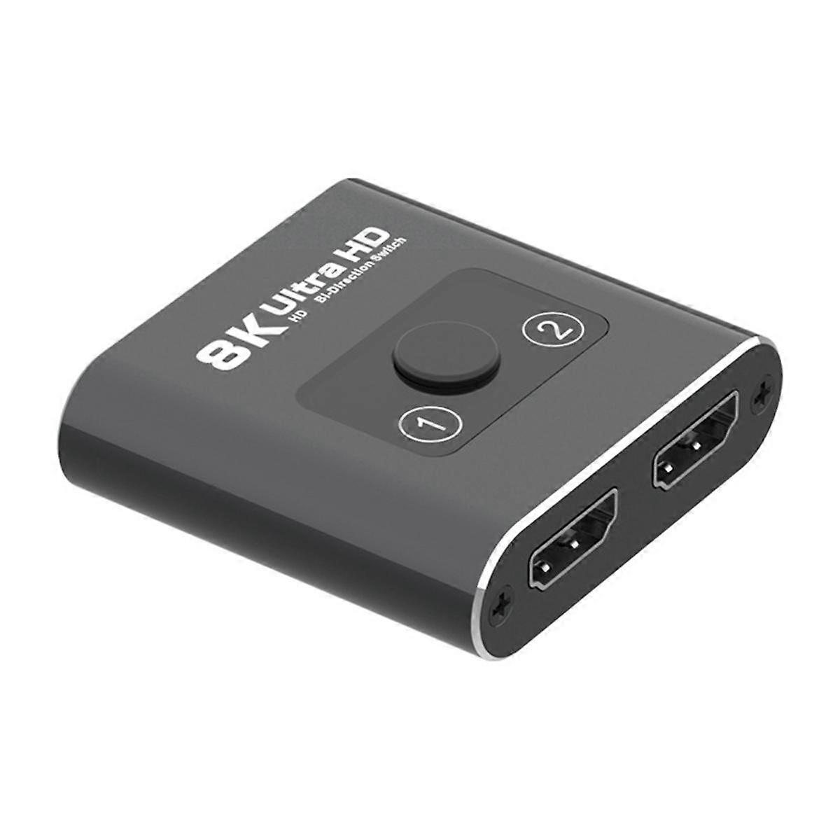 HD 8K 60Hz Bi-Direction Switch 1 in 2 Out -Compatible Splitter Video Distributor Splitter Dual Display for Laptop PC