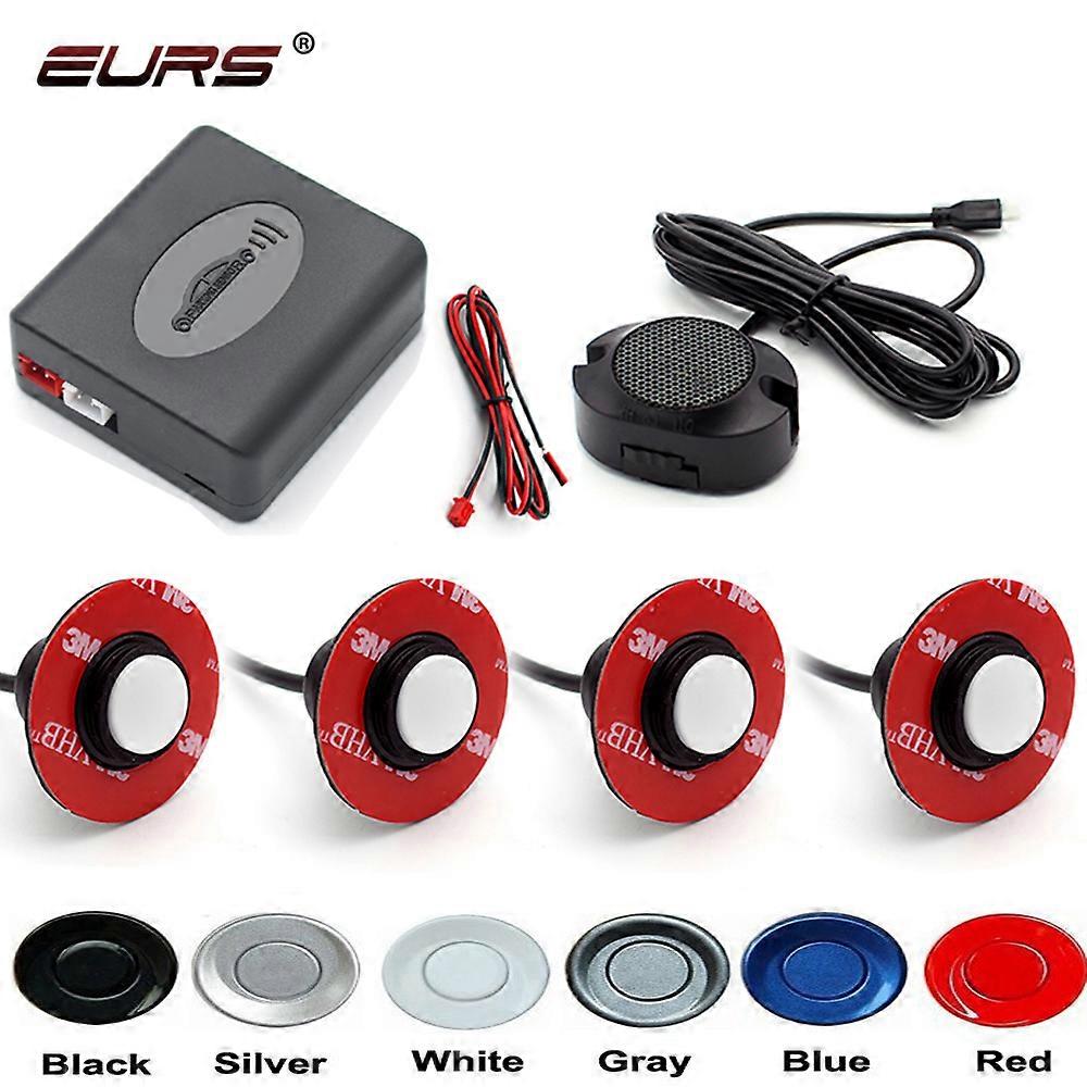 Sensore di parcheggio per auto 4 sensori Radar di retromarcia per auto Sensore di parcheggio Parktronic Buzzer Detector Assistenza Sistema di sonde piatte 12V