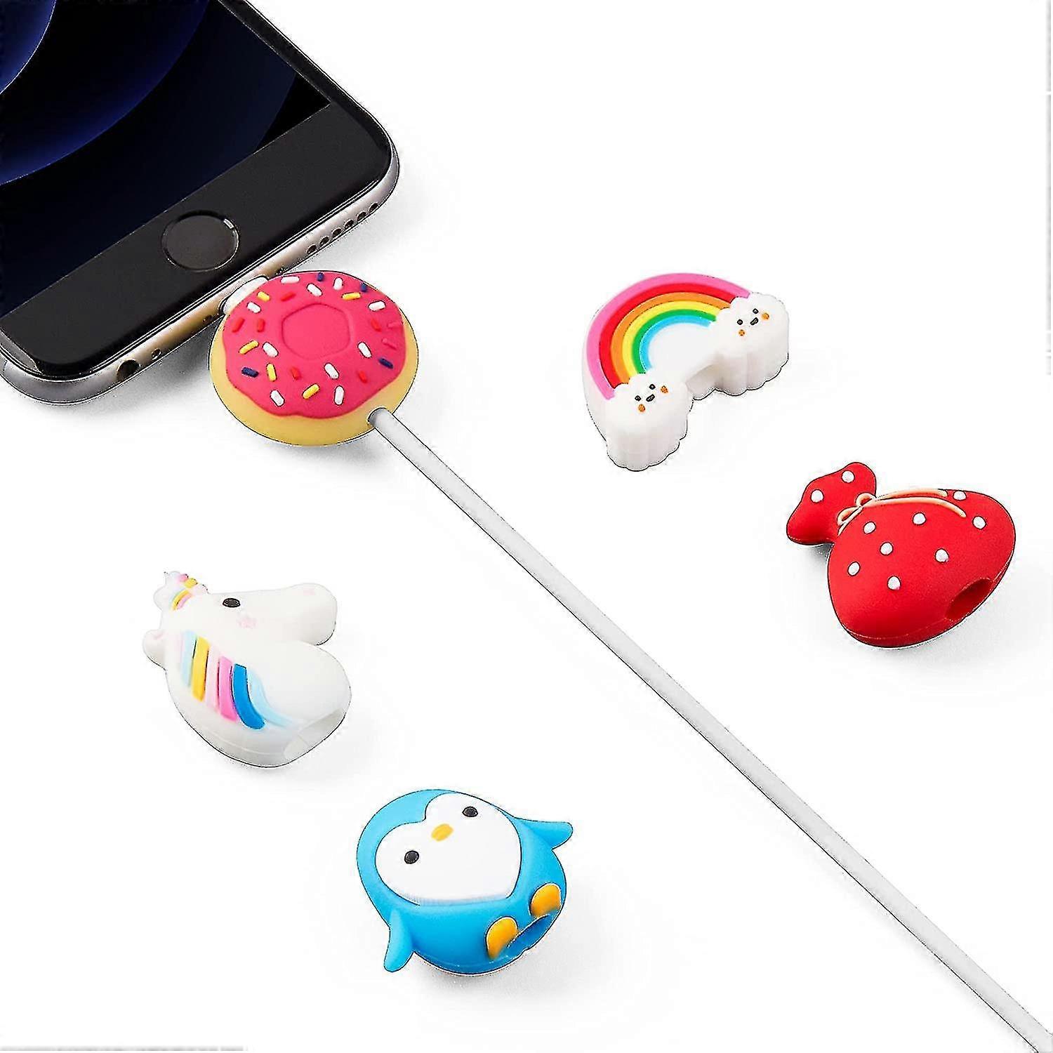 Cute Cable Protector For Iphone Cable,  5pcs Animal Charger Protector, Usb Charger Cord Protector, Cable Saver
