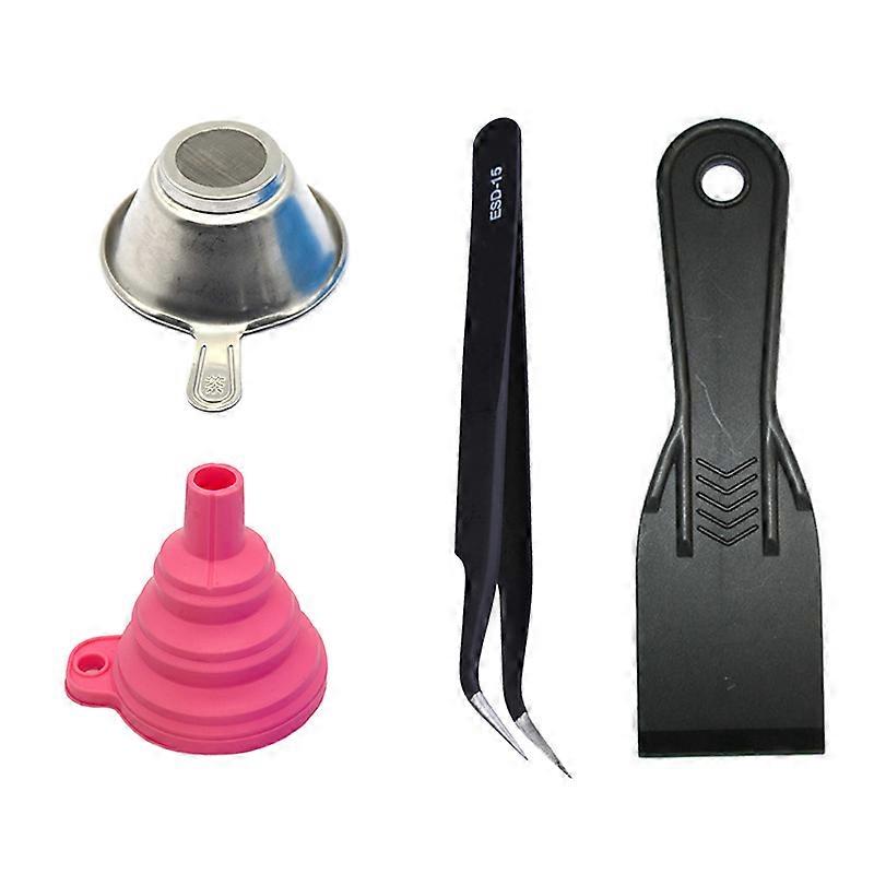 SLA Resin Accessories Silicon Funnel+Metal UV Resin Filter Cup+tweezers Special Tool Shovel for Photon DLP 3D Printer parts