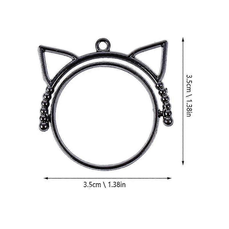 20pcs Cat Ear Design Pendant Tray Double Side Round Rotation Base