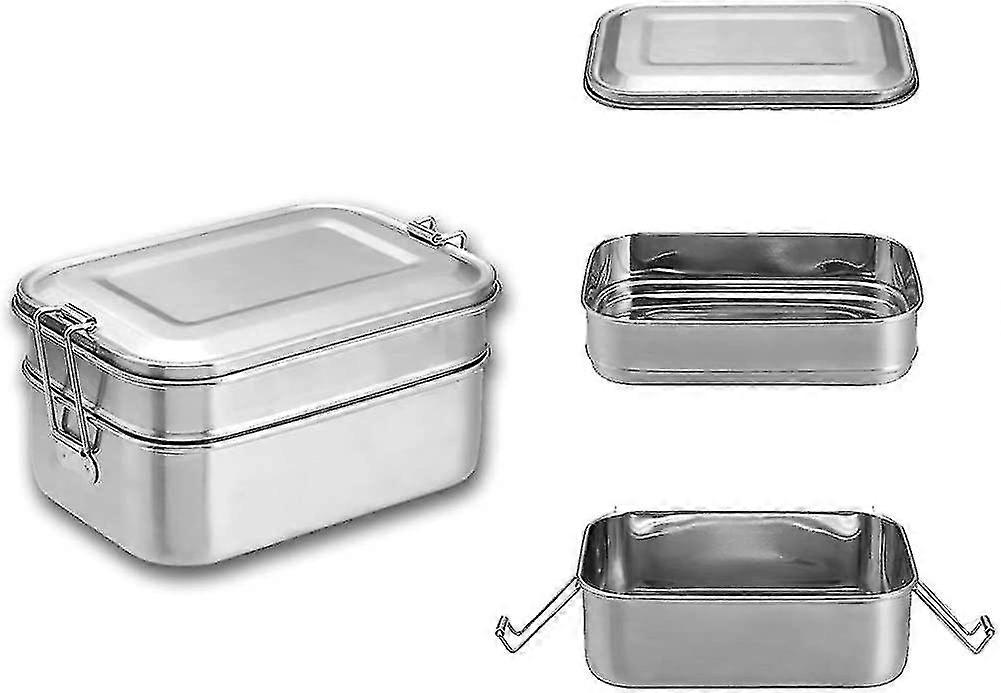 漏れ防止蓋付きステンレス製食品容器、スナップシールメタルフード-FJKHF