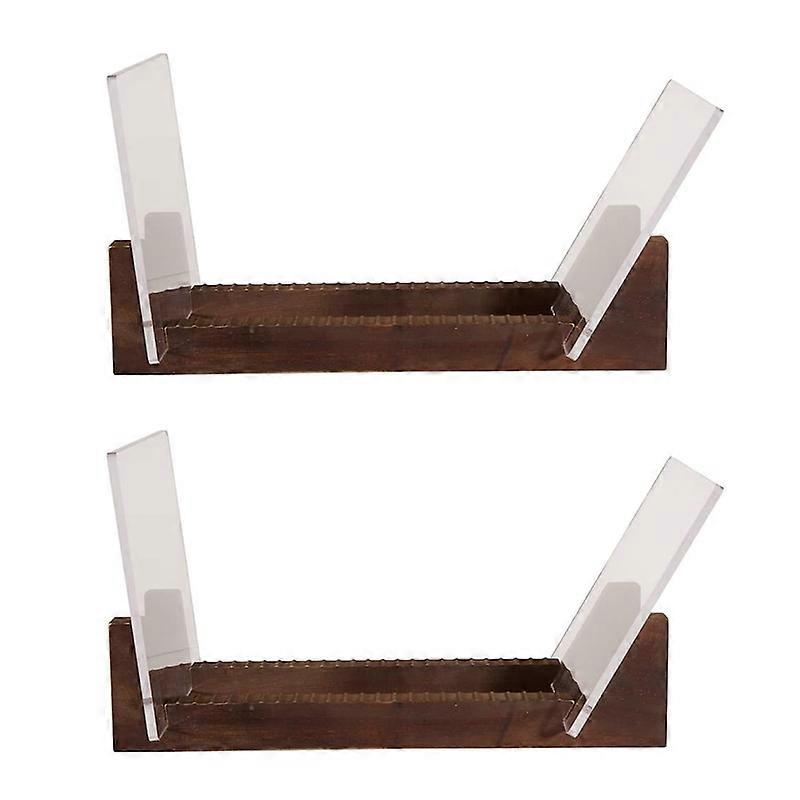 2X Vinyl Record Storage Holder - Acrylic Ends - Display Your Singles And Lps In This Modern Portable Rack Unit