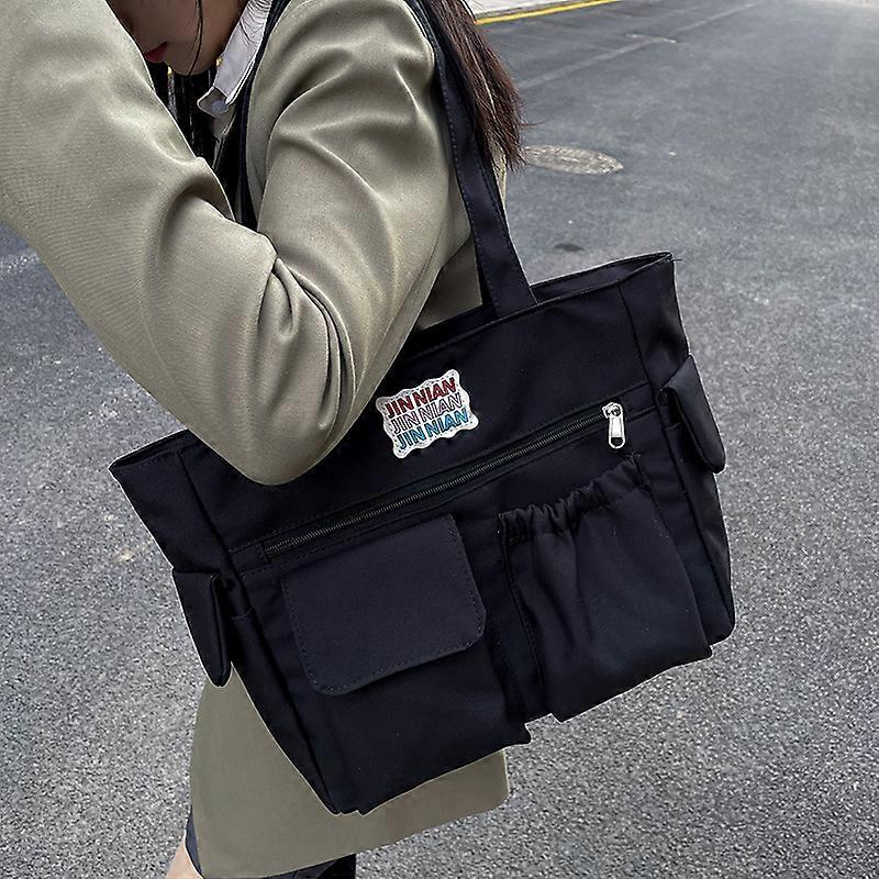 2023 Skolväskor för tonårsflickor Multipockets axelväska Nylon Handväskor Brev Tryck Crossbody Väskor Kvinnor Tote