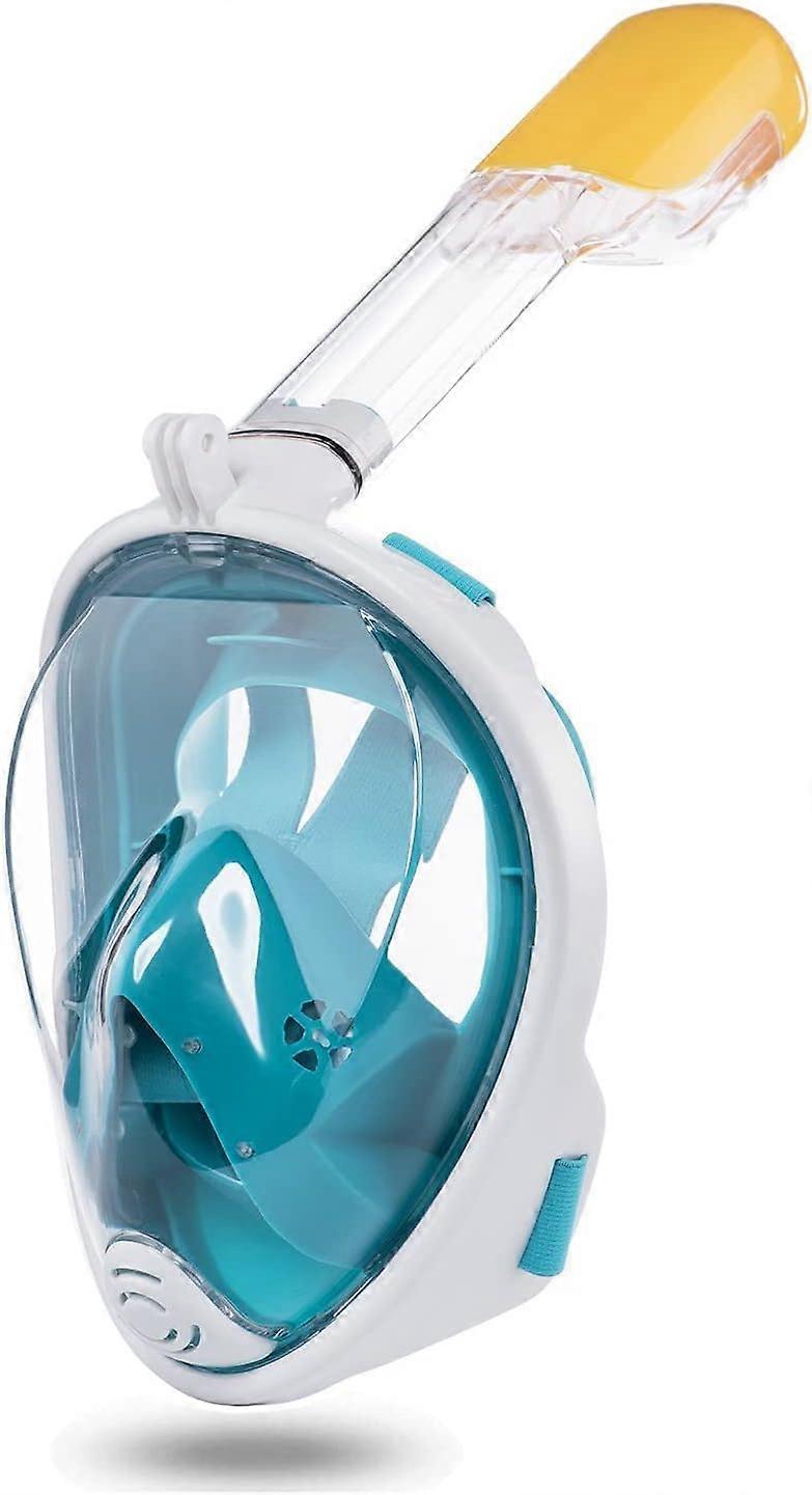 Dww Full Face Diving Mask (Green-S/M) with Advanced Breathing System and Anti-Fog Technology, Foldable Mask with Removable Camera Holder, Adult/Child