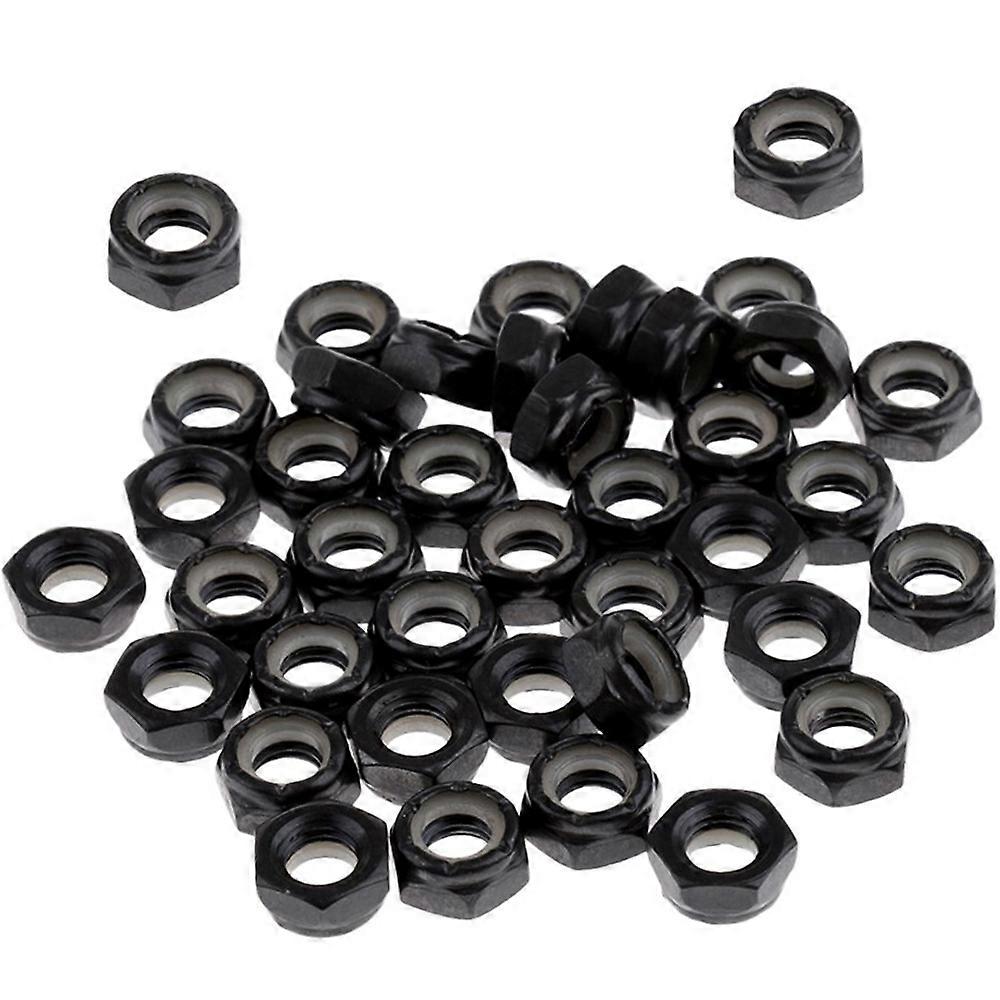 50Pcs Robuste Planche À Roulettes Longboard Camions Roues Remplacement Écrous D’essieu Matériel Noir Skateboard Camions Écrous D’essieu