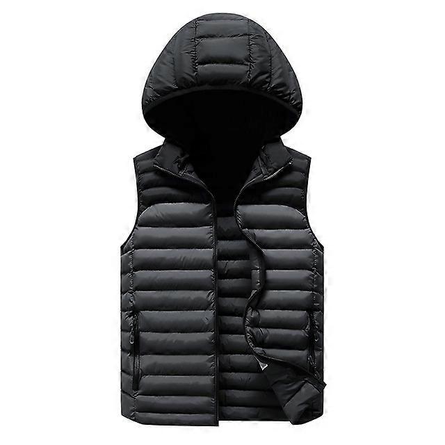 Mens Winter Sleeveless Jacket Men Down Vest Mens Warm Thick Hooded