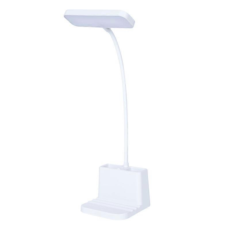 DC5V 4W LEDs Table Desk Reading Lamp 3 Colors Temperature Changing/ Brightness Adjustable Dimmable/ P-hone Holder & Pen C-ontainer Design/ Flexible Be
