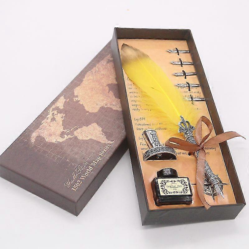 Creative Metal Signature Pen Dipped In Water Quill Pen European Retro Pen Set