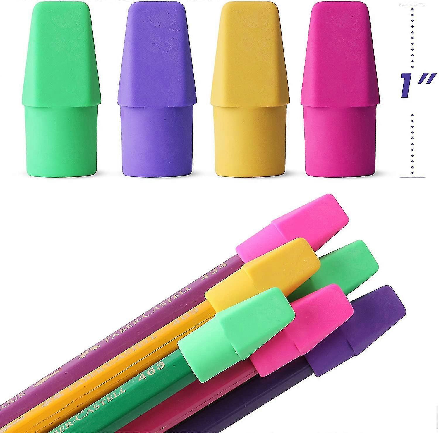 Pencil Top Erasers, Cap Erasers, 120 Pack