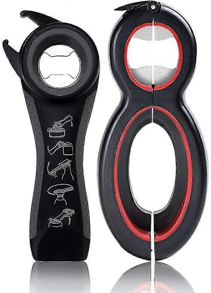 Multifunctional Bottle Opener, Multifunctional Bottle Opener And Jar Opener, 5 In 1 And 6