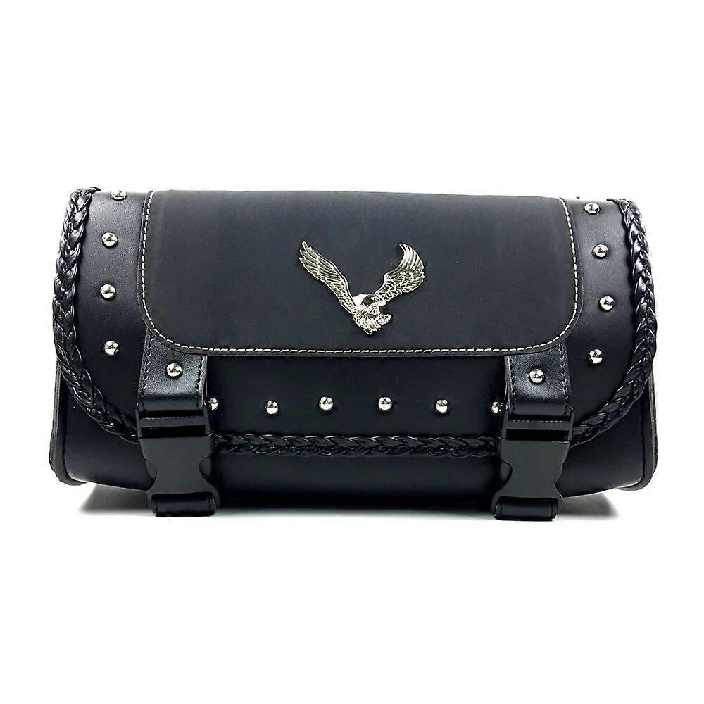 Motorcycle Front Fork Tool Bag PU Leather Side Tool Pouch Retro Saddlebag Black Waterproof For Harley Honda Yamaha Suzuki