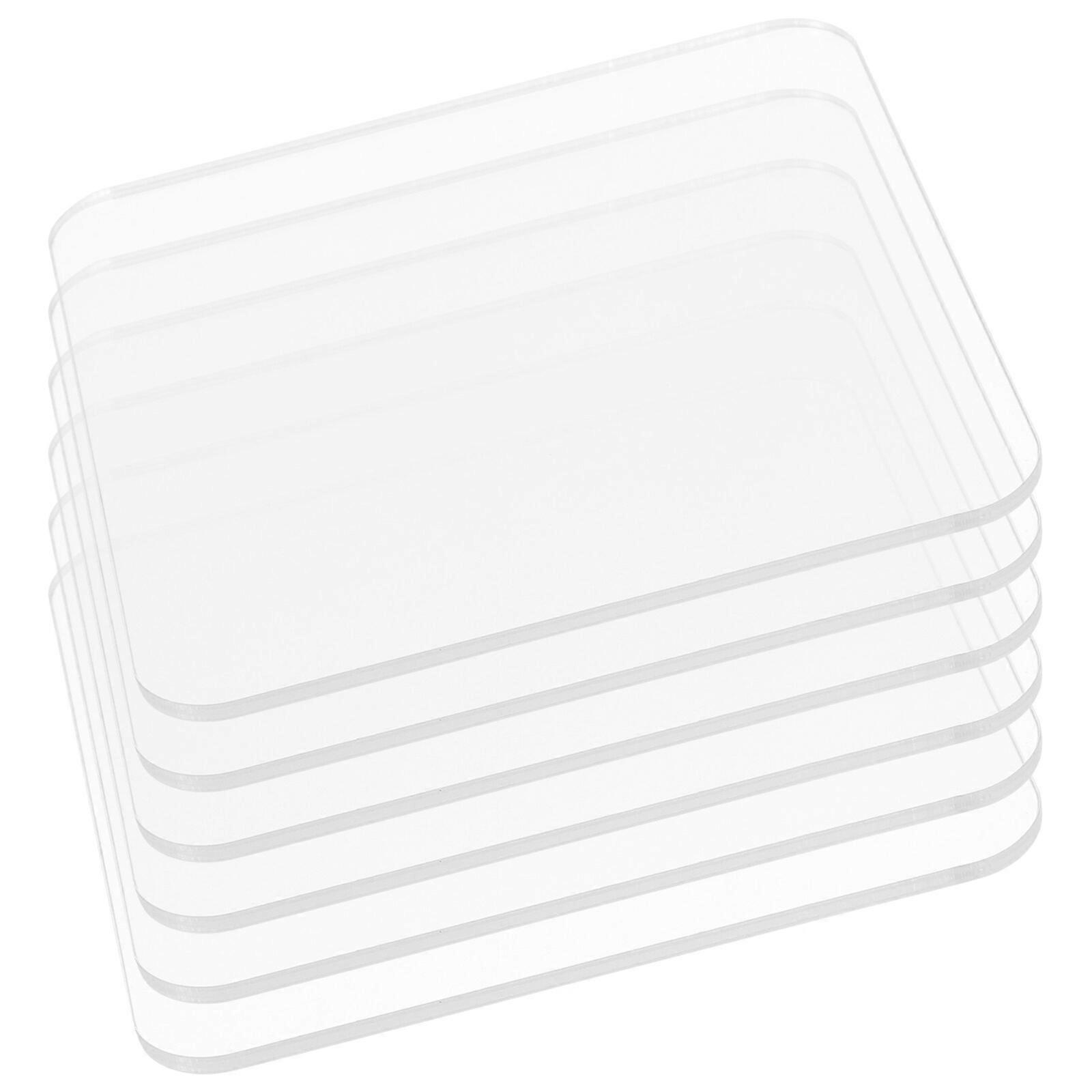 6pcs Acrylic Sheet Action Figure Display Stand Square Figure Stand Acrylic Display Bases for Figures