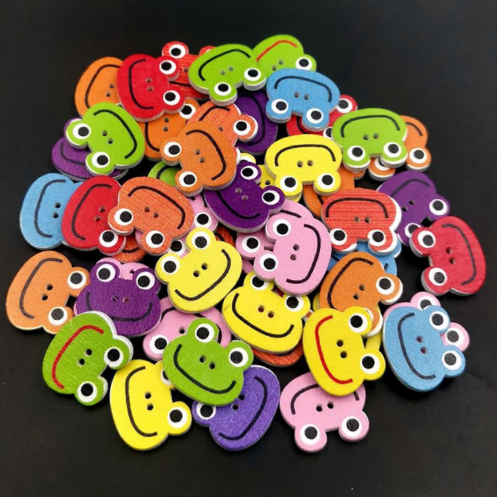 50Pcs Sewing Buttons Bright Color Convenient Installation Easy Clean Clothes Buckle Craft Buttons for Apparel mengxi