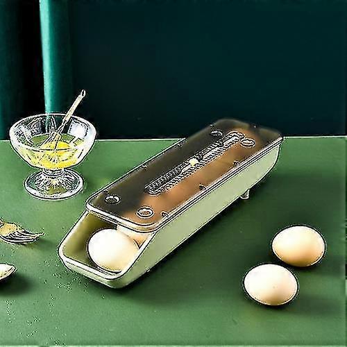 2pcs Automatic Filling Egg Storage Box Refrigerator Fresh Box (green Bean Paste)