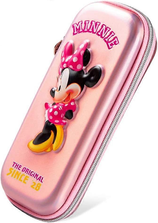 Mickey Mouse Pencil Case, School Stationery Pencil Case Zipper Bag for Kids Students Birthday Christmas Gift(Pink)