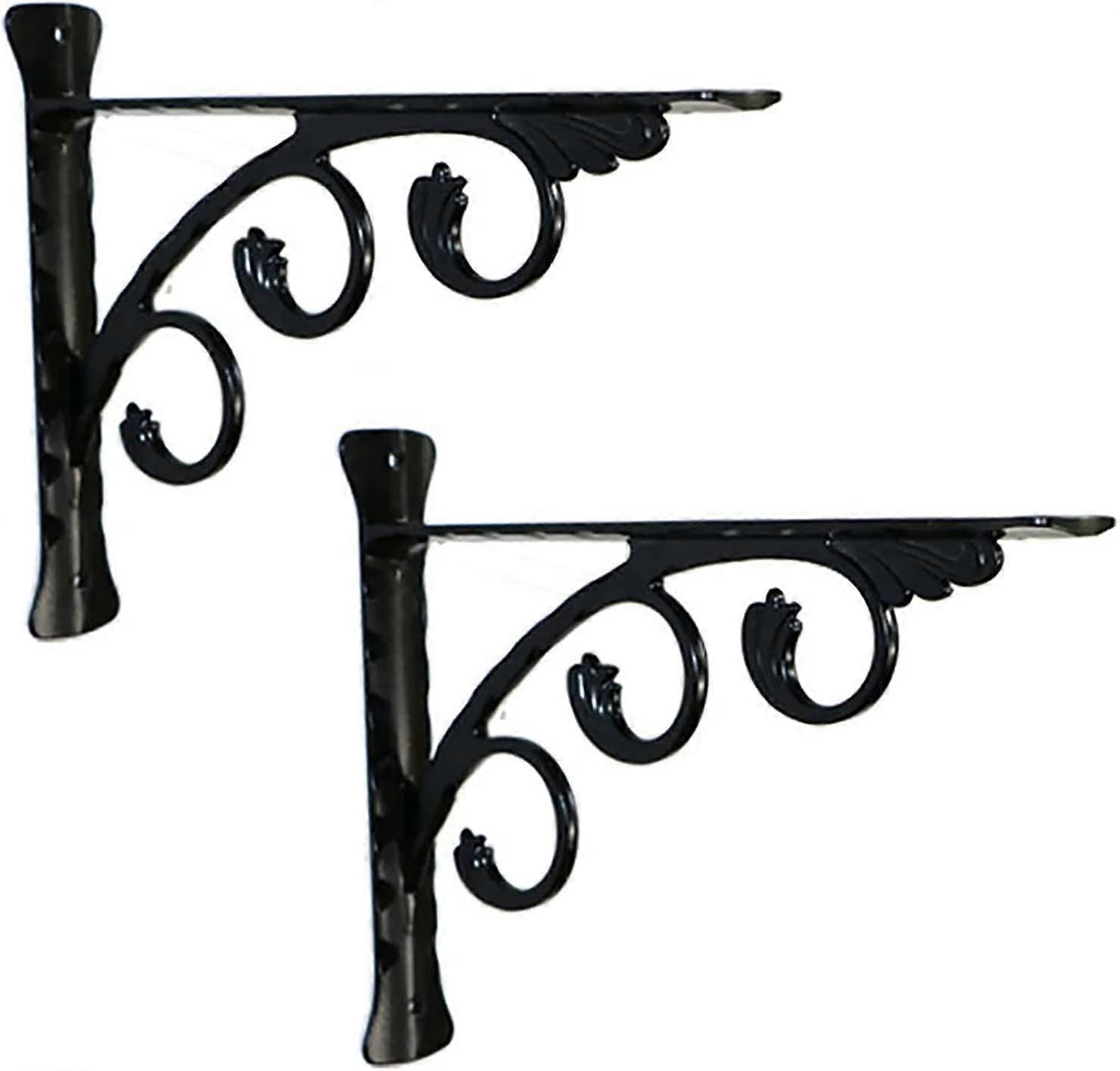 2 Piece Wall Shelf Bracket Wrought Iron Shelf Bracket Wall Brackets, Floating Hardware Braket