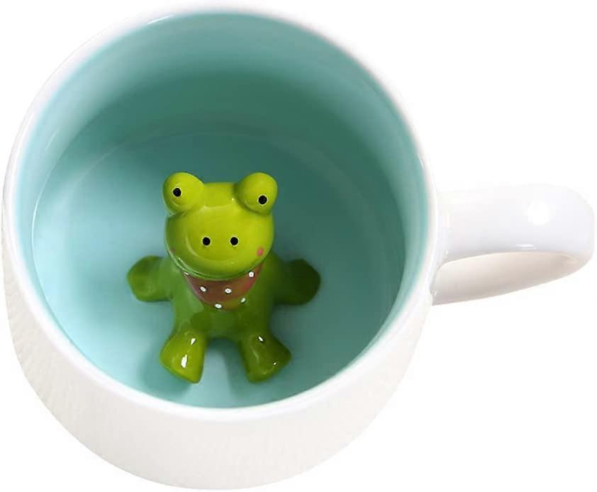 Nowy, odpowiedni kubek do kawy Cute frog, kubek ceramiczny ze zwierzęciem 3D
