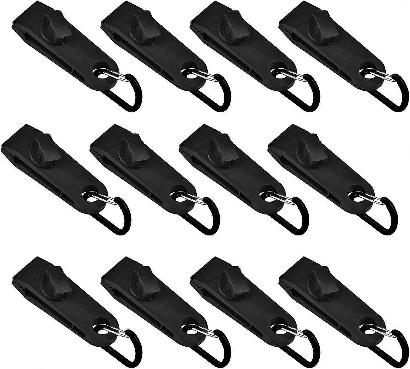 12 Pack Tarp Clips, Multi-Purpose D-Shape Awning Snap Clips for Windproof Tent.
