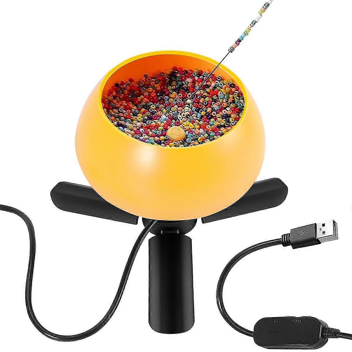 Electric Bead Spinner Kit,adjustable Speed Spin Bead Loader With Eye Curved Needles,bowl Loader For Diy Seed Bead