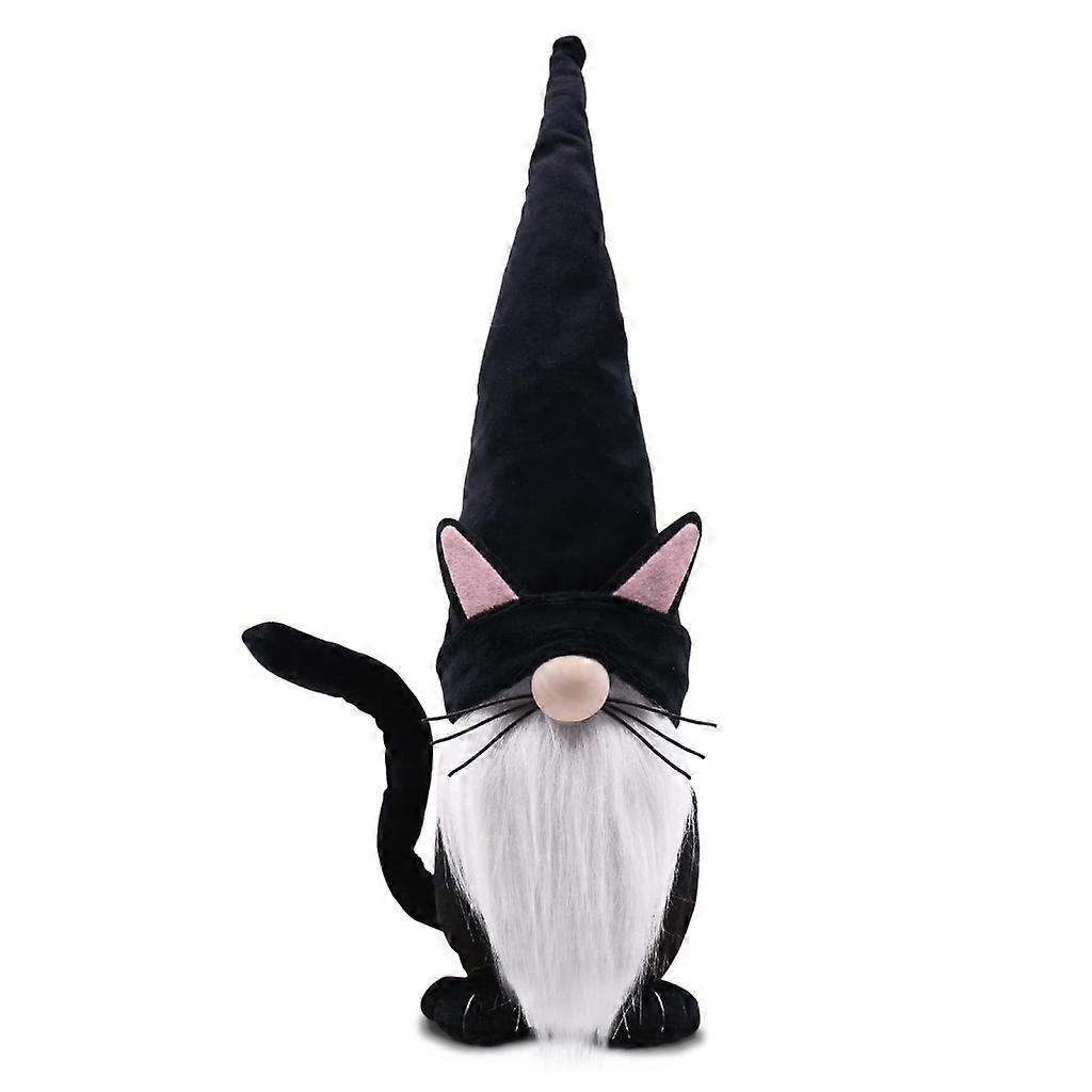 Halloween Gnome Cat Hat Ornament Tiered Tray Decor
