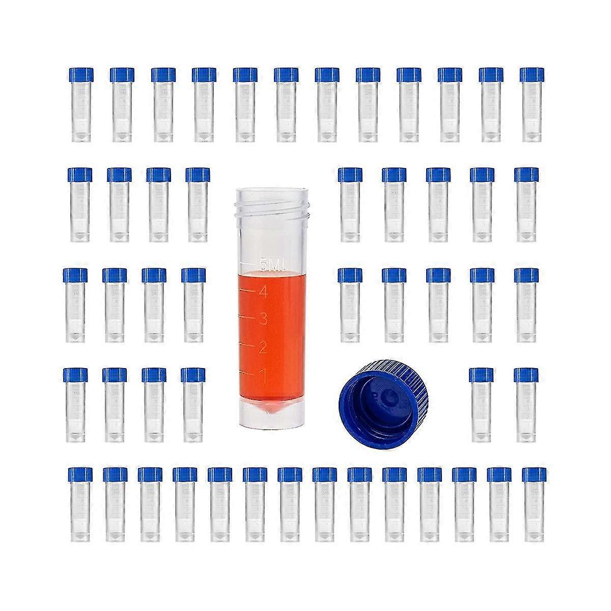 50pcs Cold Lab Test Tube With Screw Cap Vial Plastic Cryo Graduated Test Sample Tube Non- Pyrogenic