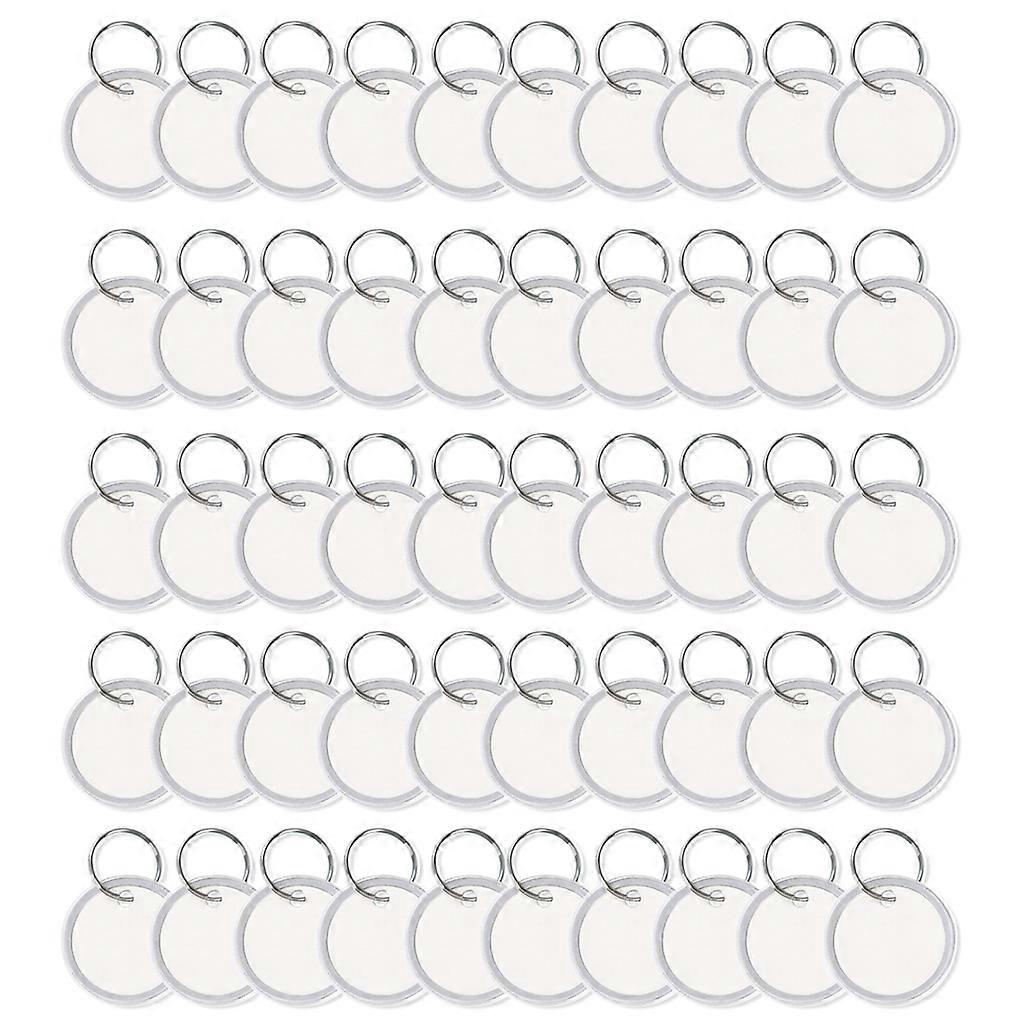  50Pieces Blank Round for Rim for Key Tags Paper Tags with Metal Split Rings for