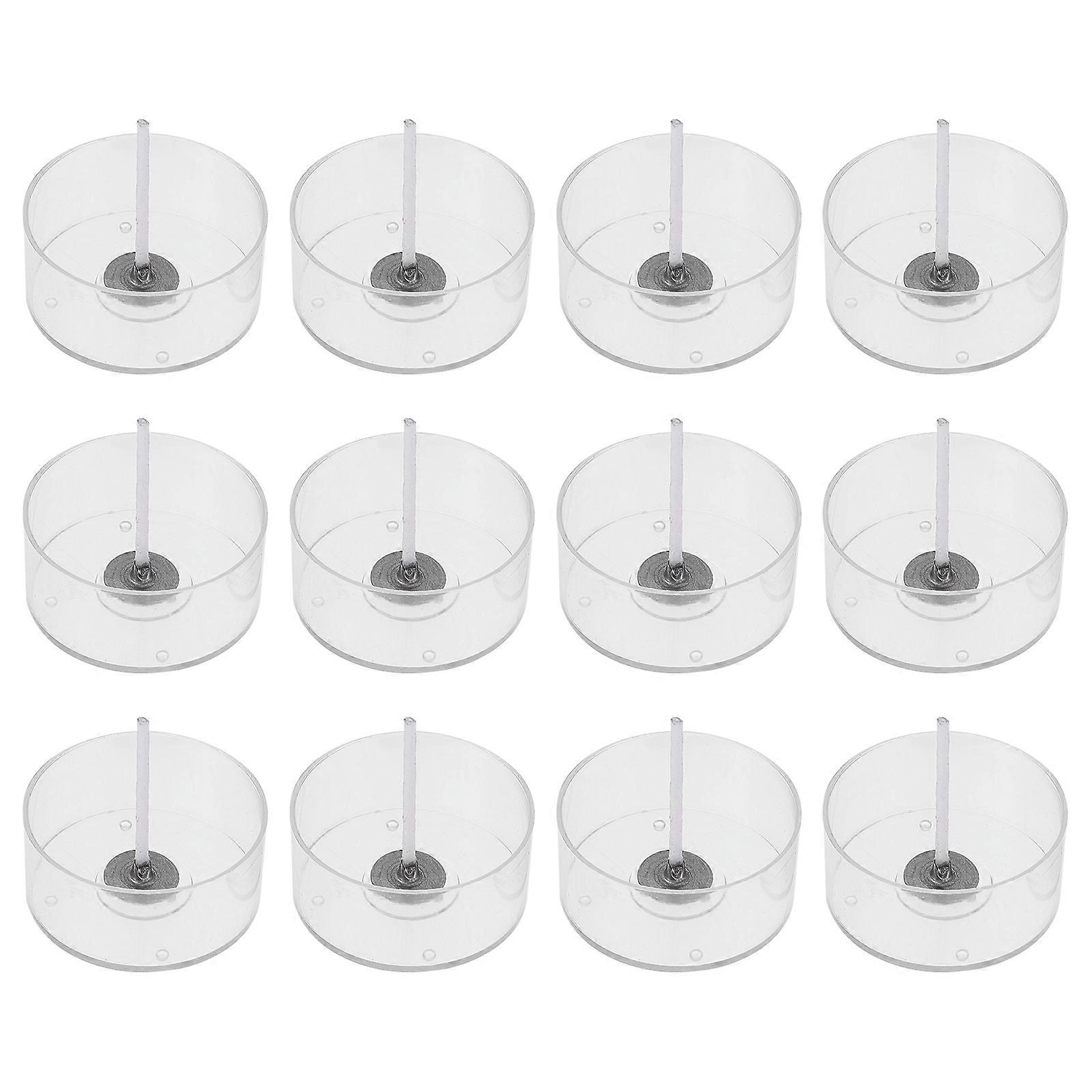 100pcs Candle Cotton Wicks with 10 Plastic Round Tealight Cups Candle Making Kit