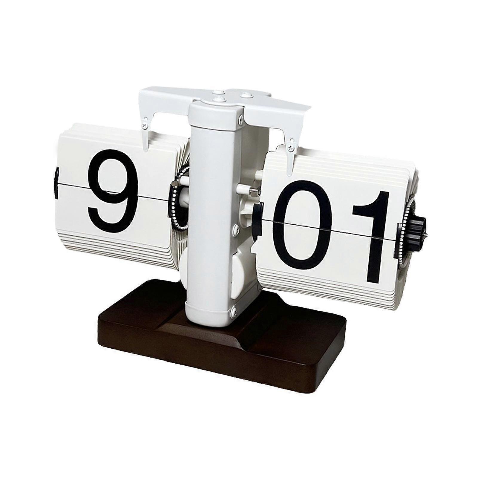 Auto Flip Desk Clock Bedroom Flip Digital Clock Cafe Modern Table Flip Clock Black