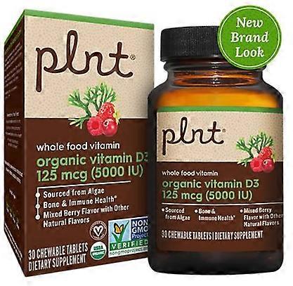Organic VitaminD3 - 125 MCG (5,000 IU) Whole Food Vitamin - Mixed Berry -30 Tabs