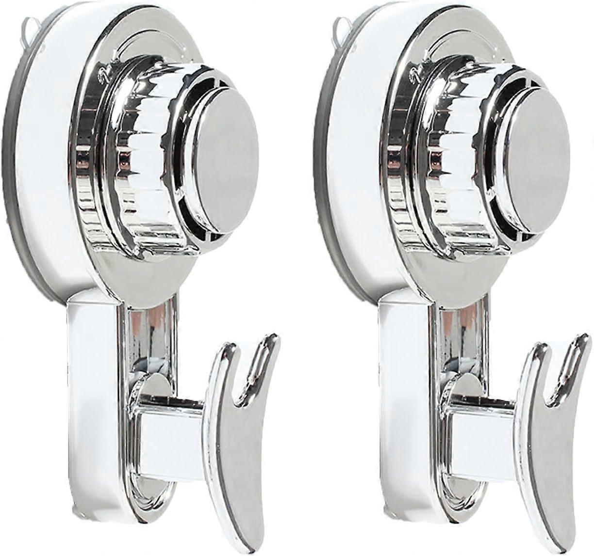 Rotating Suction Cup Hooks, Suction Cup Hooks for Shower, Heavy Duty Vacuum Suction Cups, Robe & Towel Hooks Reusable, Applicable Kitchen Bathroom (2p