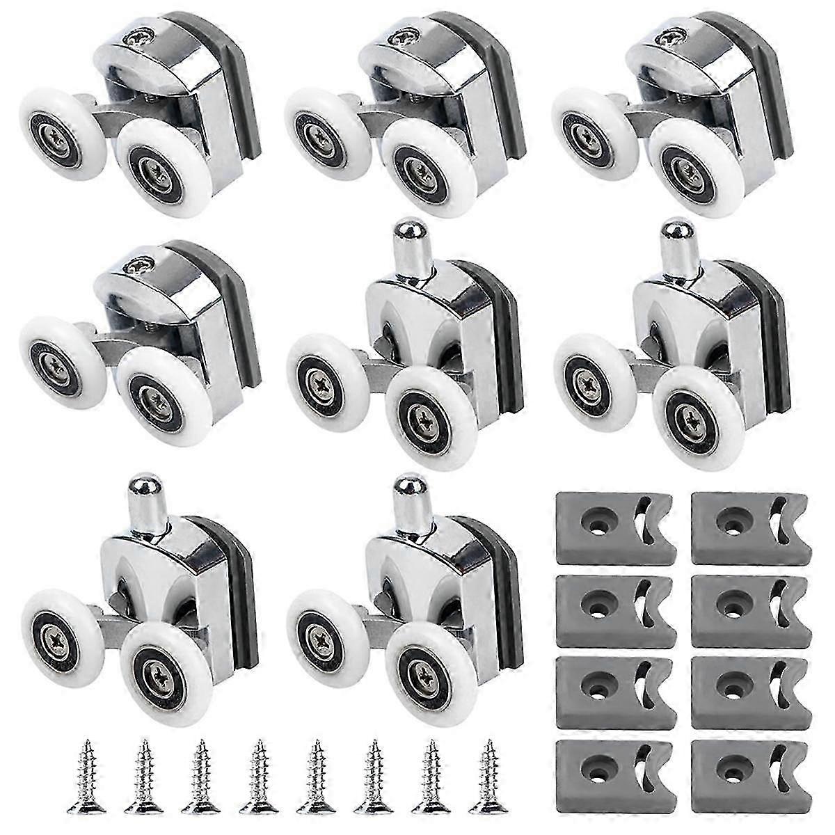 8Pcs Curved Shower Door Rollers Replacement Wheels