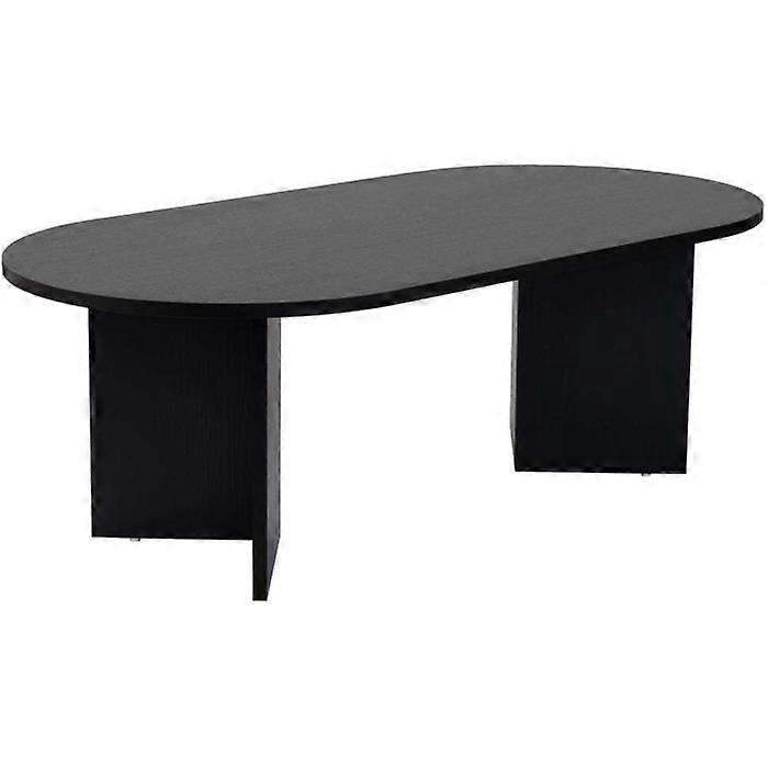 Table basse ovale en panneau de particules noir L119 cm - IRIS