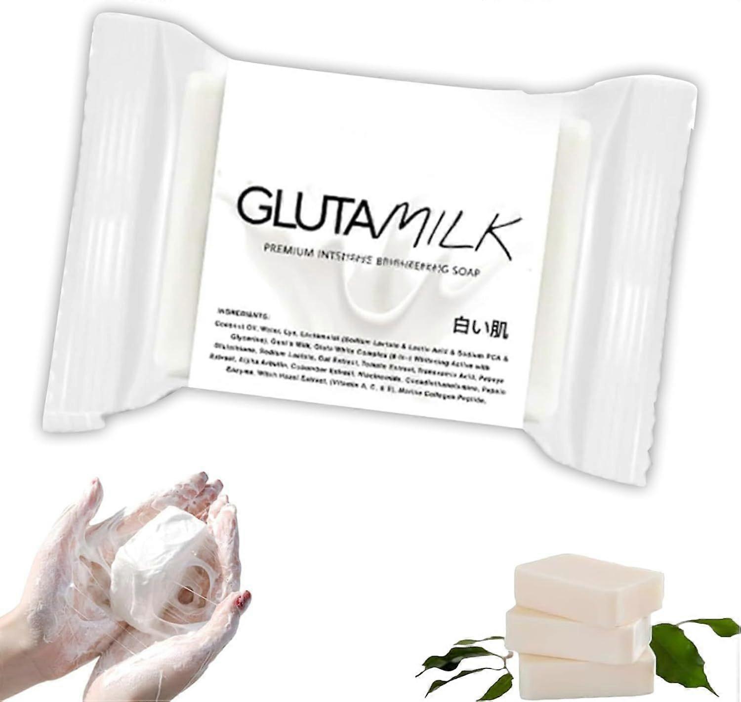 Gluta Milk Soap, Gluta Milk Bar Soap, Collagen Milk Soap, για Σύσφιξη & Λάμψη στο Δέρμα, Σαπούνι Περιποίησης Δέρματος για Βαθύ Καθαρισμό Oil Control