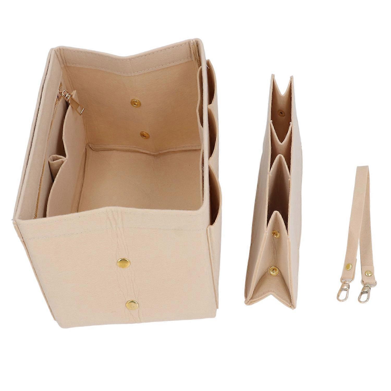 Felt Organizer Insert Khaki Large Capacity Cosmetic Storage Handbag Insert Divider 