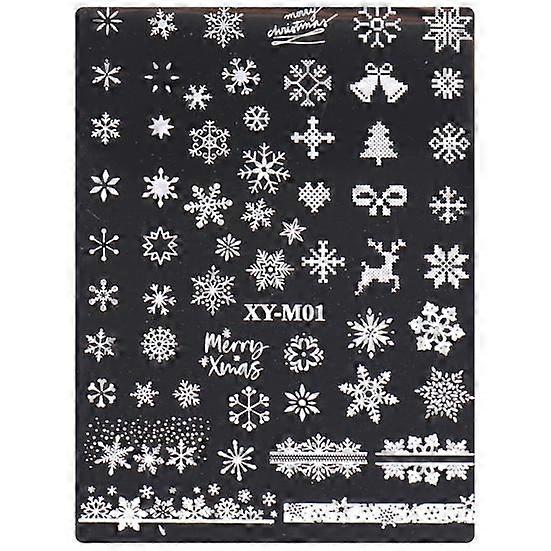 Christmas Nail Plate Manicure Snowflake Stainless Elk Designs Reusable Festive Steel Template for DIY