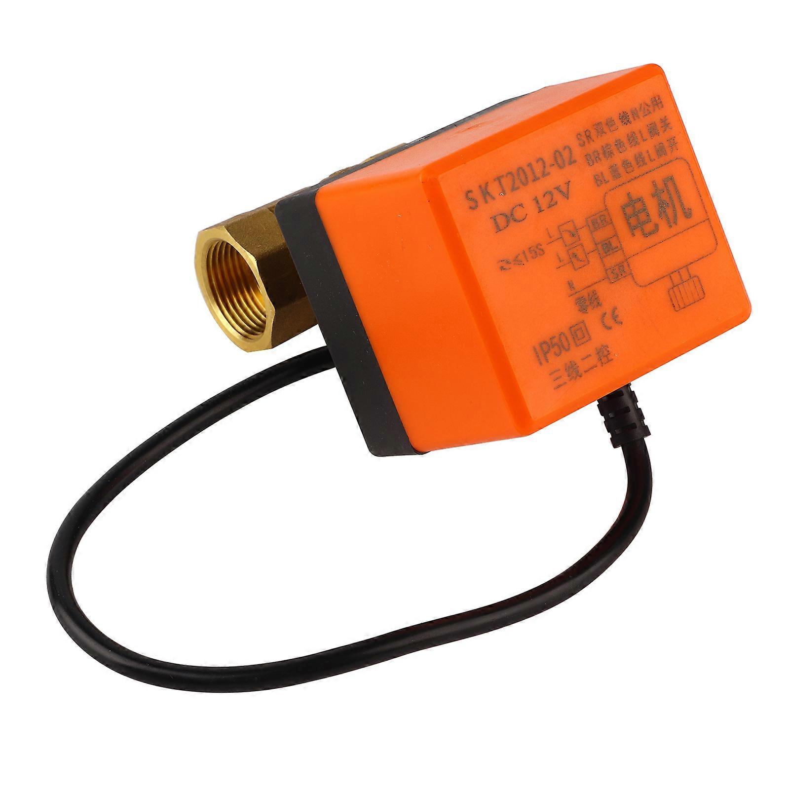 Motorized Ball Valve,DC 12V G3/4" DN20 2 Way Brass Motorized Actuator Ball Valve for Air Conditioner