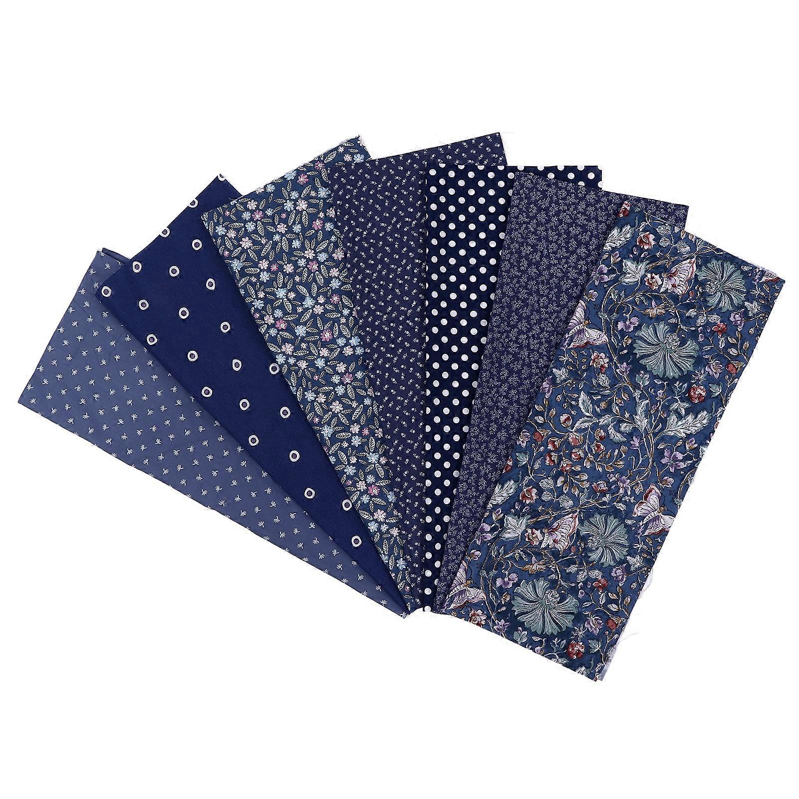 7PCS Quilting Fabric DIY Production Comfortable Texture Fine Workmanship Printed Fabric Cotton Fabric
