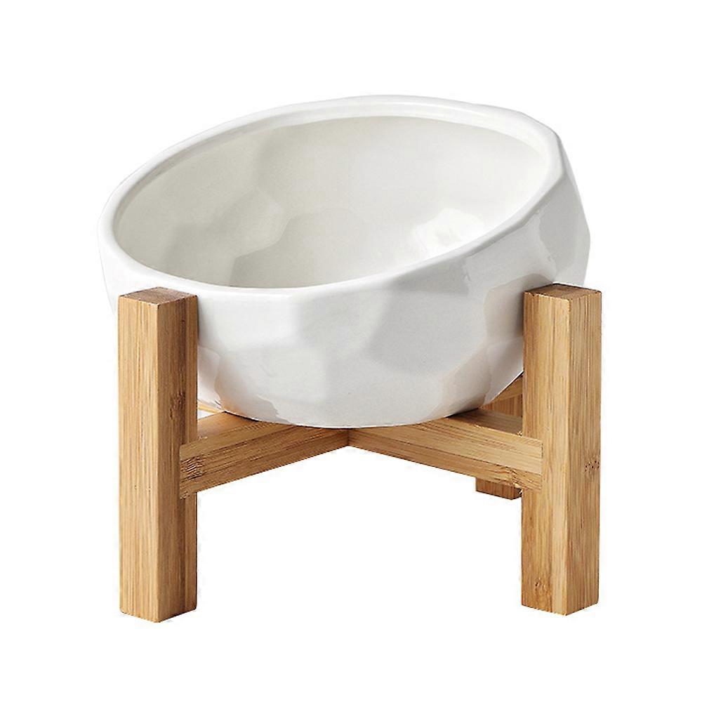 Dog Cat Bowl, Solid Wood Stand, Elevated Design