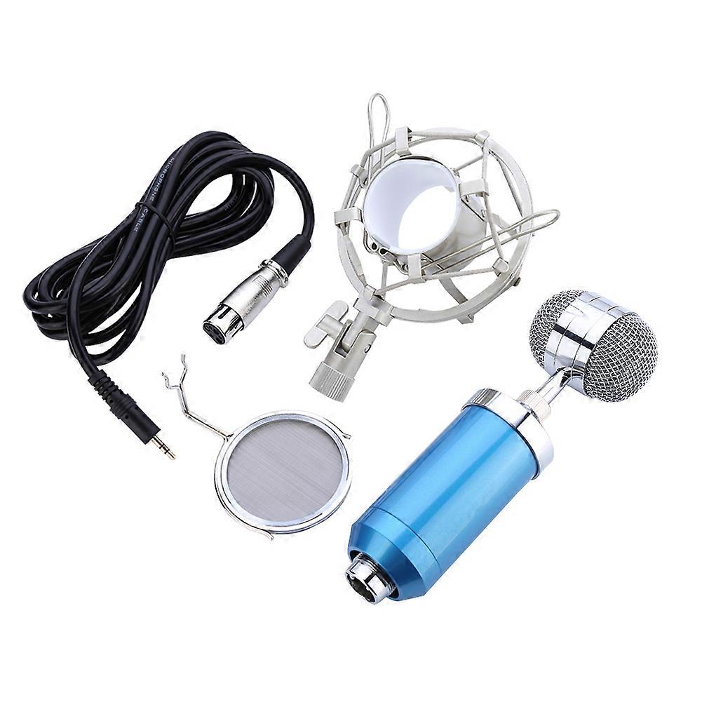 Professional o Condenser Microphone Set Recording Mic with Shock Mount Blue