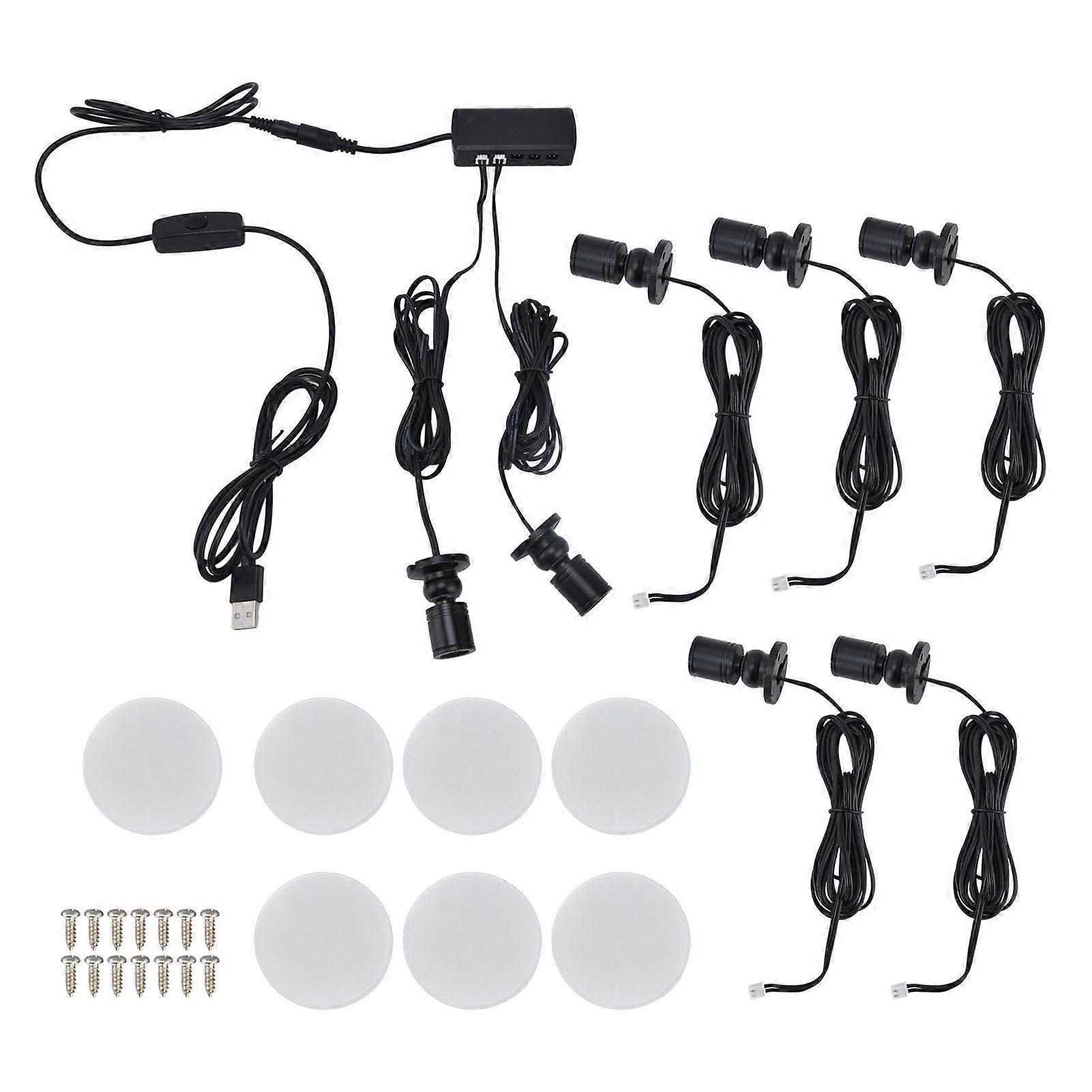 Display Cabinet Light USB Powered Dimmable Round Small LED Cabinet Lamp for Wardrobe Exhibition Hall