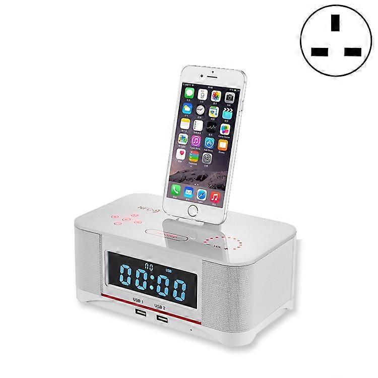【New】 A8 Charging Base Audio NFC Bluetooth Speaker Alarm Clock, Specification: UK Plug