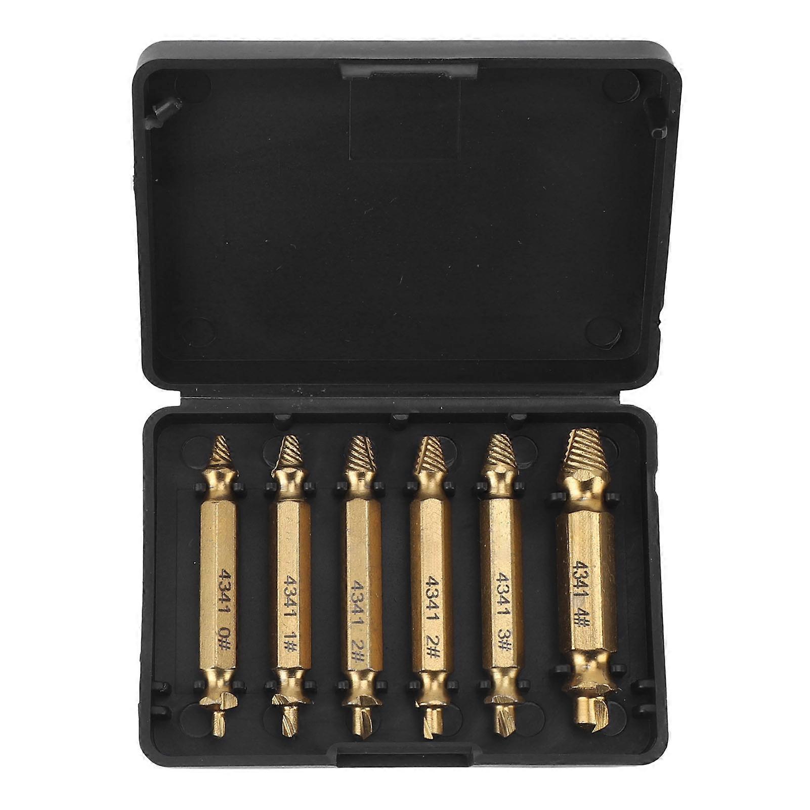 Damaged Screw Extractor Set Broken Stripped Remover Screws Removal Tool HSS Nuts Bolts Drill Bit Tools Ti Plated